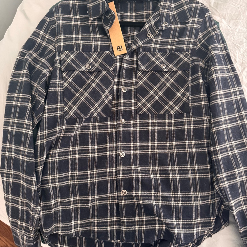 Ksubi Navy and White Plaid Button Down Shirt